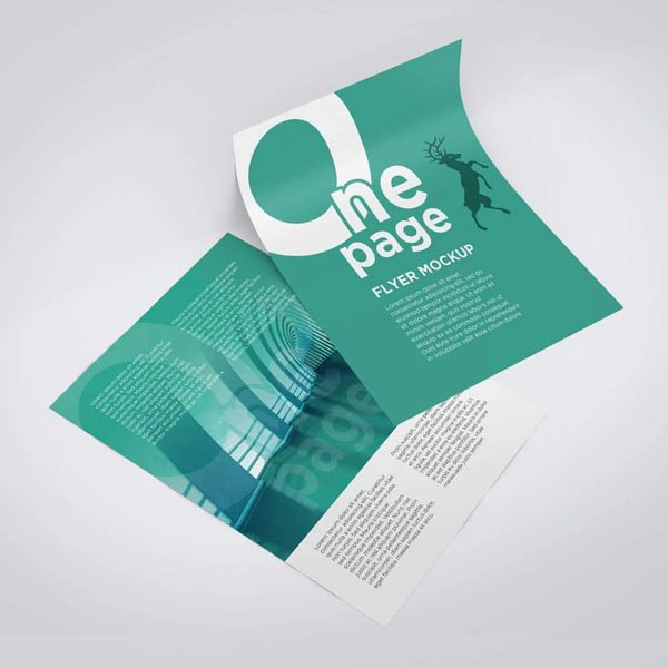 بروشور 1000 حبة, كوشيه لامع 130 غرام,مقاس  اي ثري مطوي