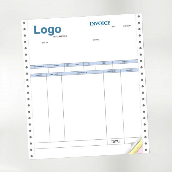 طباعة فواتير كمبيوتر بأنواع حسب الطلب