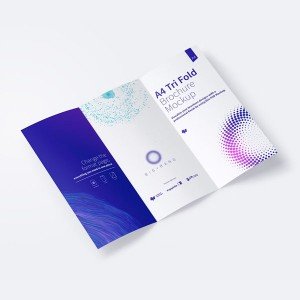 بروشور 5000 حبة, كوشيه لامع 130 غرام,مقاس  اي فور 